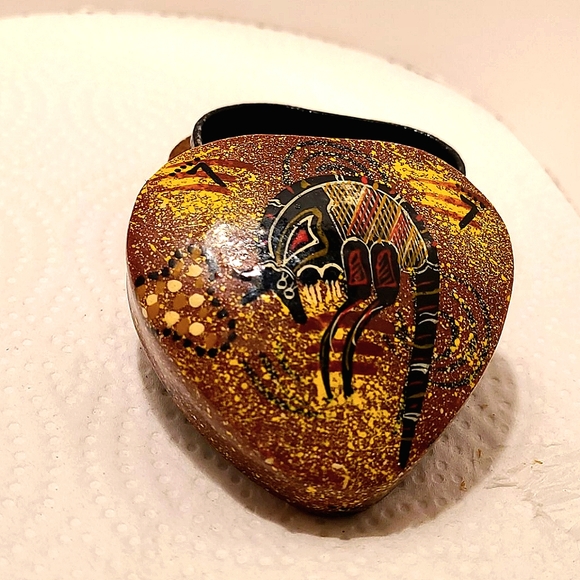Australian Aboriginal Painted Trinket Box - Picture 3 of 6